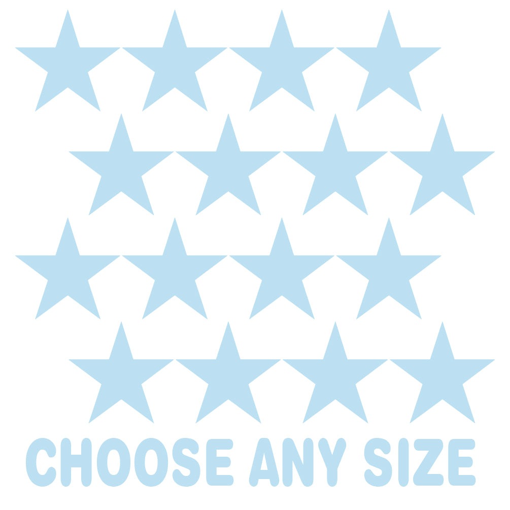 Baby Blue Stars Vinyl Wall Decals