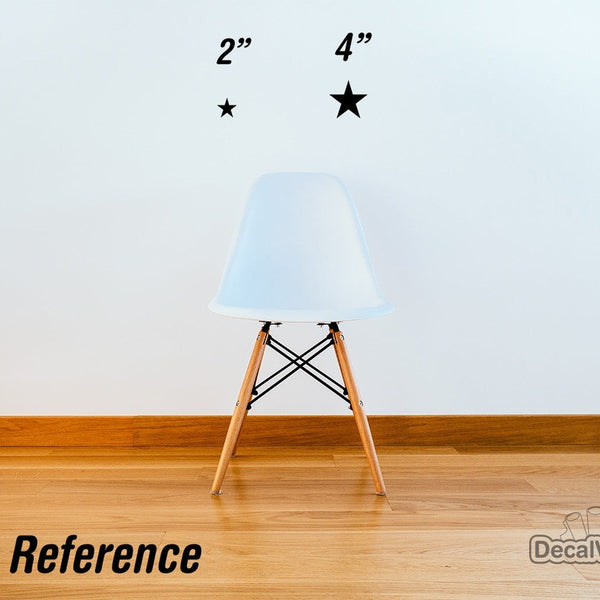 Navy Blue / Red Stars Vinyl Wall Decals
