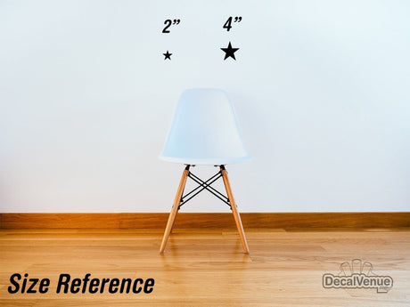 Navy Blue and Red Star-Patterned Vinyl Wall Decals for Customized Decor