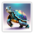 Colorful Swimming Turtle w/ Background