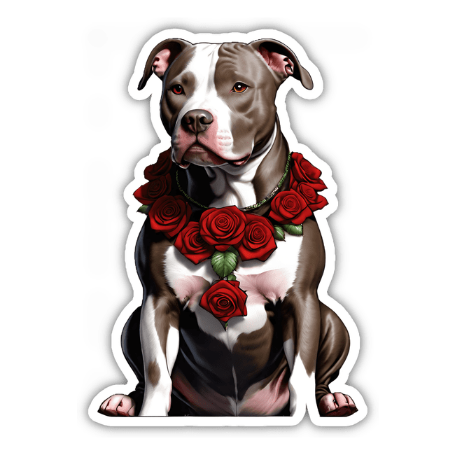 Crowned w/ Red Roses Pitbull