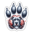 Blue Watercolor Pawprint Pitbull