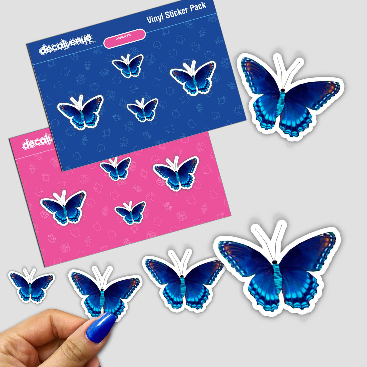 Multi Cyan Blue Butterfly