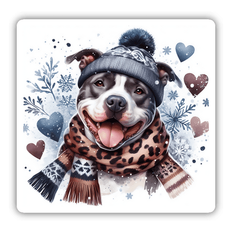 Leopard and Snowflakes Winter Pitbull