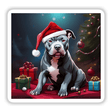Blue Christmas Pitbull w/ Background