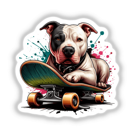Skateboarding Pitbull Dog