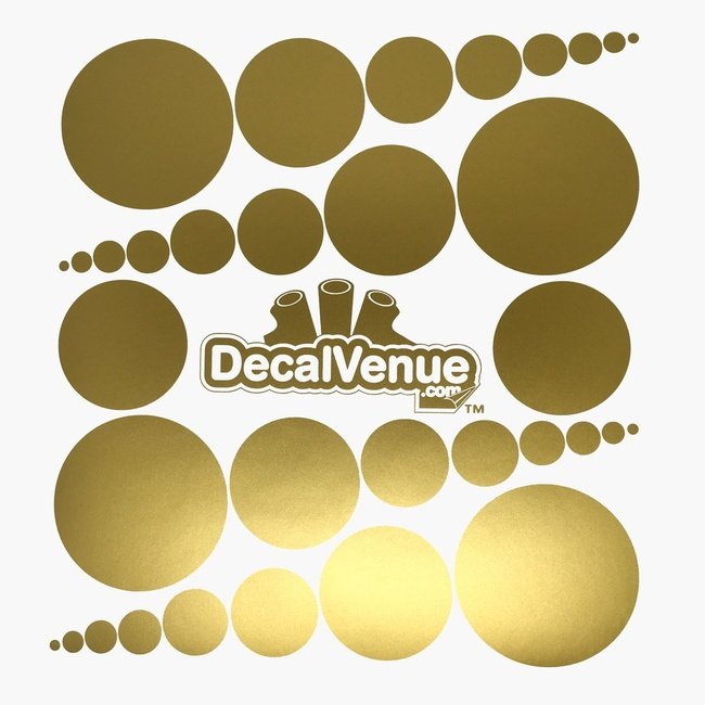 Set of 251 Metallic Gold Polka Dot Circles Wall Decals | Polka Dot Circles | DecalVenue.com