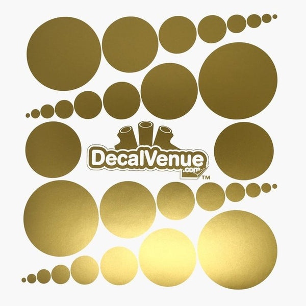 Set of 251 Metallic Gold Polka Dot Circles Wall Decals | Polka Dot Circles | DecalVenue.com