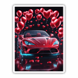 Red Sports Car with Heart Balloons