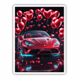Red Sports Car with Heart Balloons
