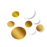 White / Metallic Gold Polka Dot Circles Wall Decals