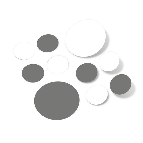 Grey / White Polka Dot Circles Wall Decals