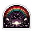 Macabre Rainbow Over Skulls Sticker