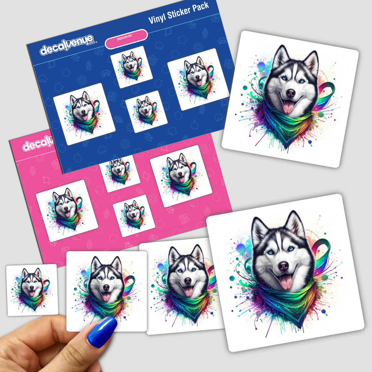Iridescent Splatter Husky w/ Bandana