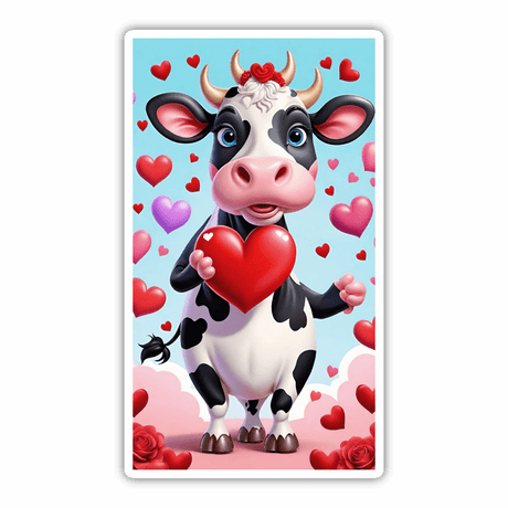 Cow Holding Heart