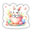 Cute Easter Bunny in a Mug Sticker