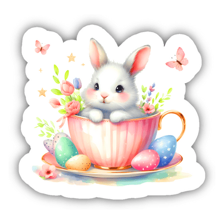 Cute Easter Bunny in a Mug Sticker