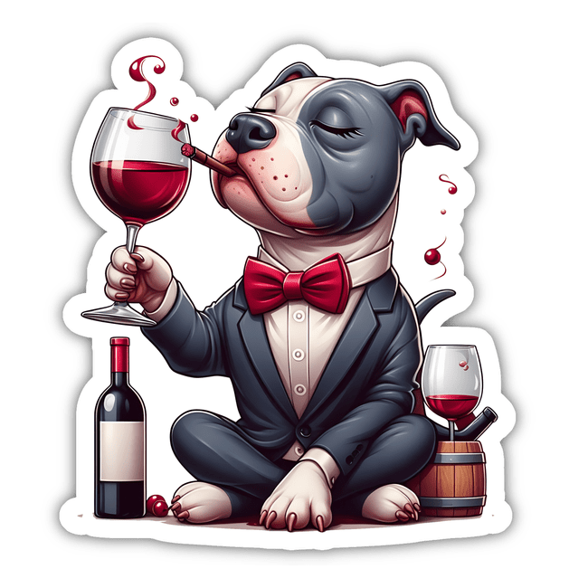 IDGAF Drinking and Smoking Pitbull