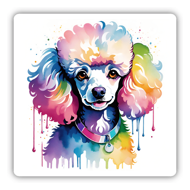 Watercolor Drippy Poodle