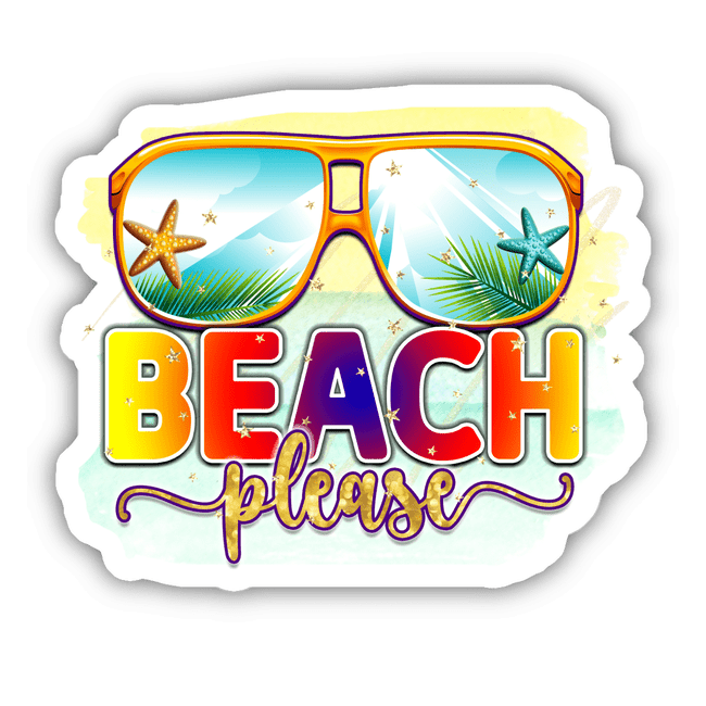 Beach Please Sticker