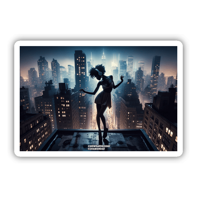Woman Dancing on Rooftop background
