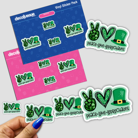 St Patrick's Day Peace Love Leprechauns Sticker